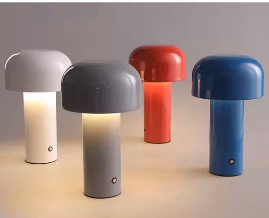USB Connect Lighting Restaurant rechargeable Alimentation directe d'usine Champignon Bébé Veilleuse Lampe de table LED sans fil à piles avec silicium non