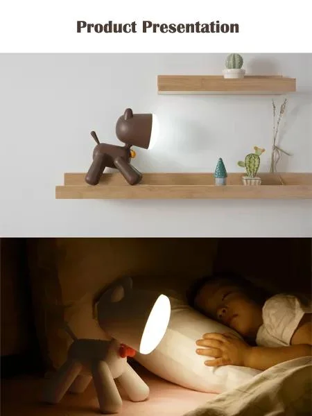 Multifunction Funny Dog Night Light Bedroom Table Lamp for Baby Nursery