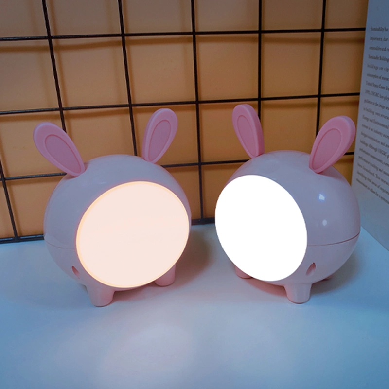 Pink Rabbit LED Night Lamp with Soft Silicone