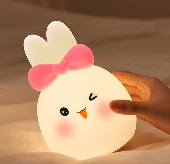 Lampe lapin en silicone rechargeable, cadeau de vacances pour enfant