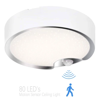 300 lumens intérieur alimenté par batterie LED lampe de capteur de nuit maison décorative capteur PIR plafond LED Lá Mparas De Gabinete éclairage 80 pièces SMD LED armoire lumière