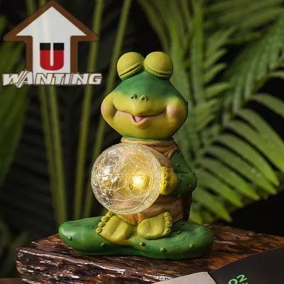 Figurine de grenouille, lumière solaire, hibou de jardin, ornements de pelouse, boule, cadeau promotionnel fonctionnel