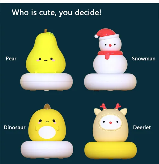 Couleurs de lumière de nuit 3D forme d'ours variable choix de bébé taille mini LED jouets pour enfants lampe de chevet en silicone pour enfants bébé