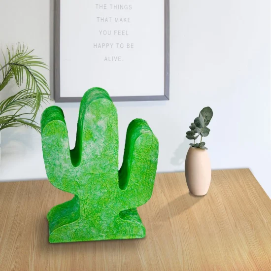 Lampe de Table de nuit en papier LED en forme de cactus, décoration pour chambre de bébé