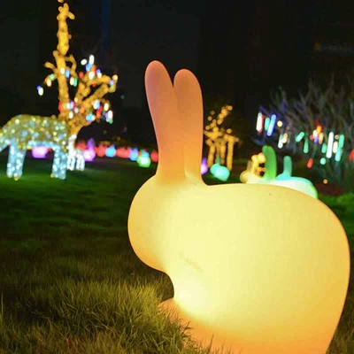 Lampe de chevet LED en plastique RGB, lumières décoratives en série, avec Station de charge, lumières en forme de lapin et d'animaux